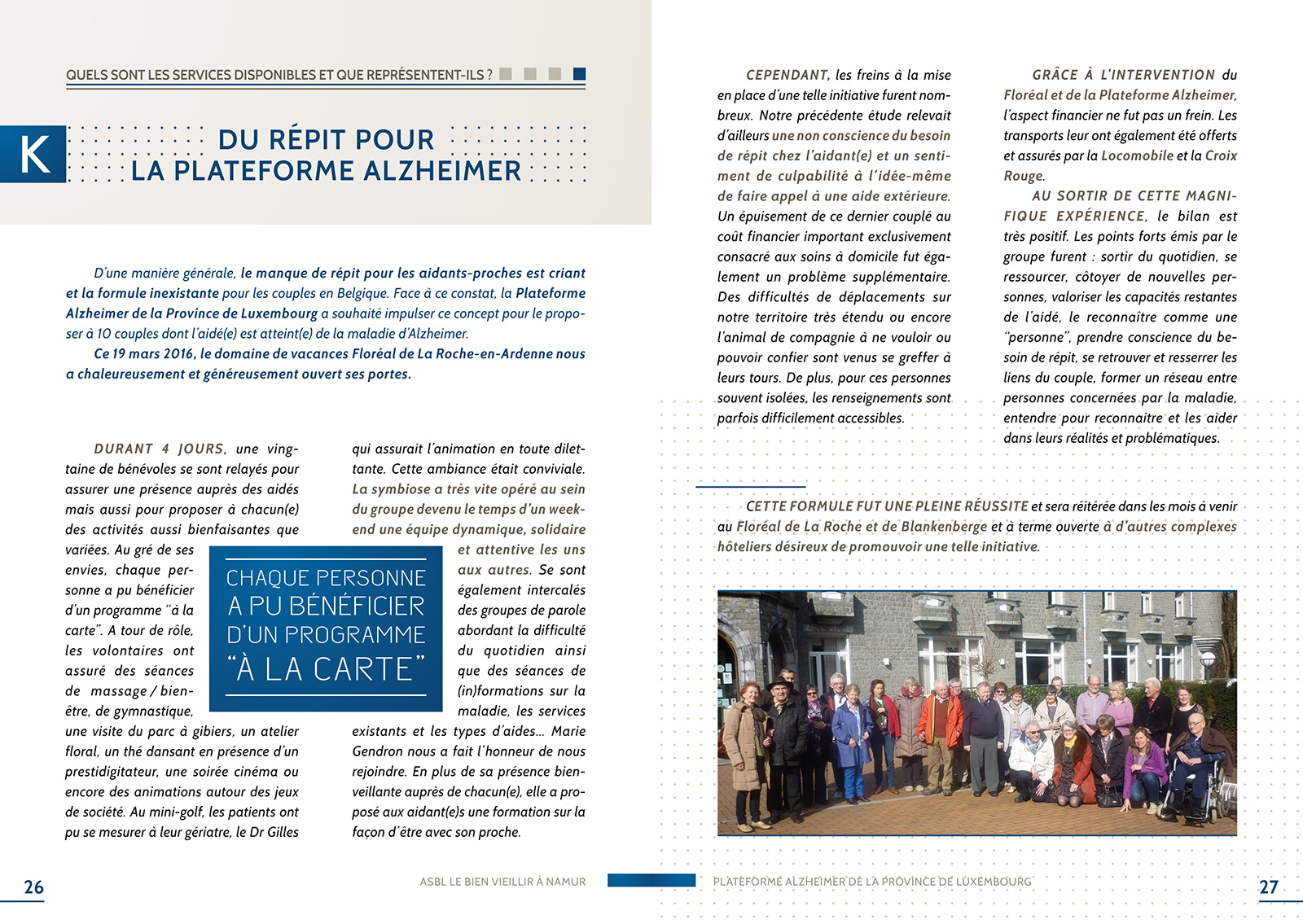Aperçu page des actions menées par la plateforme Alzheimer