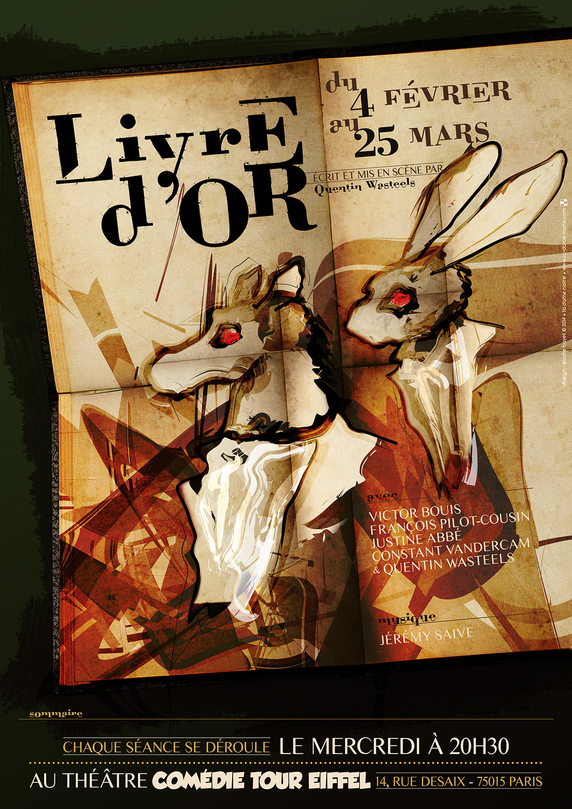 Poster ft A3 for Livre d'Or exhibition at theater