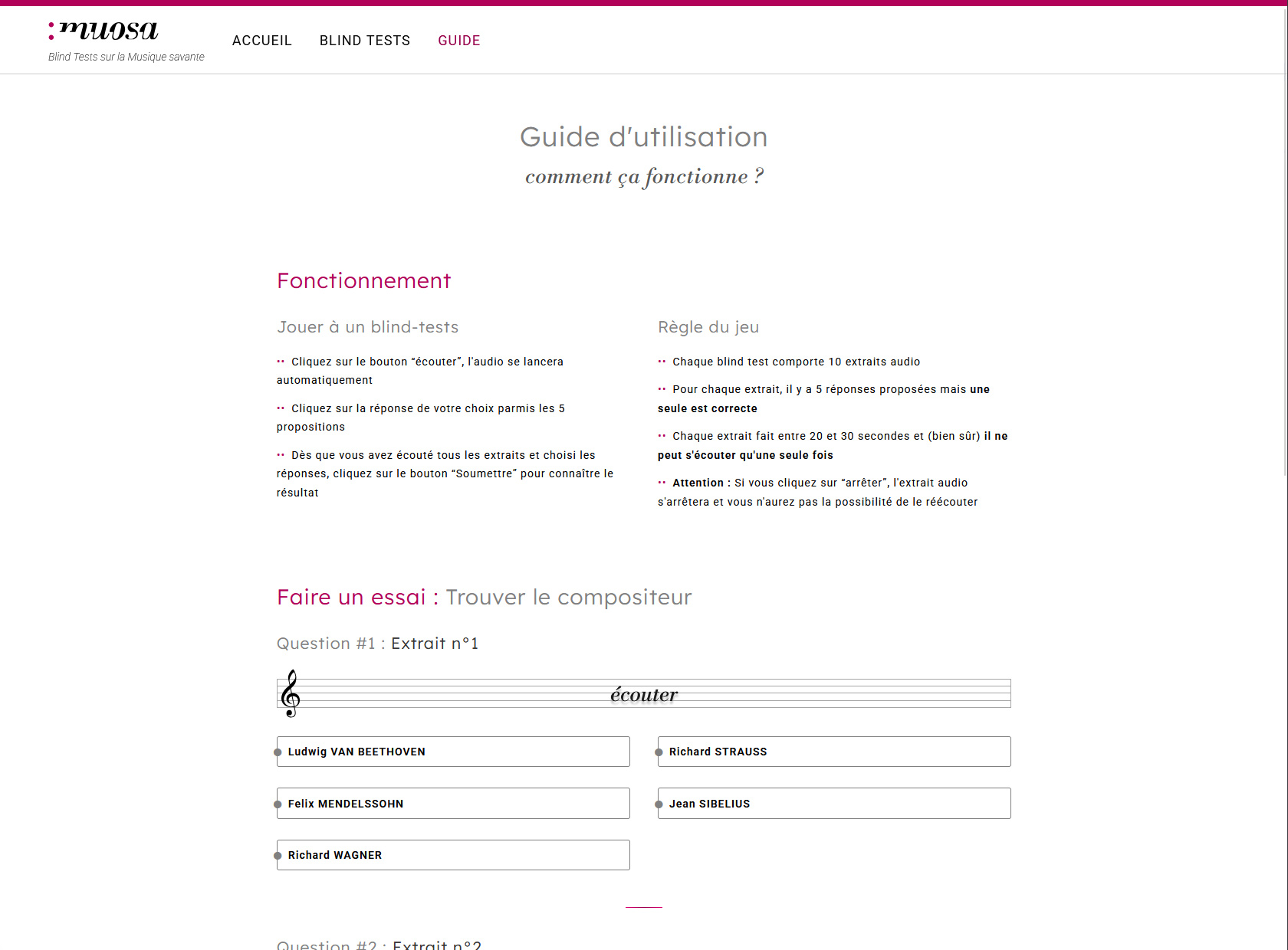 Screenshot of the user guide from the MuOSa application