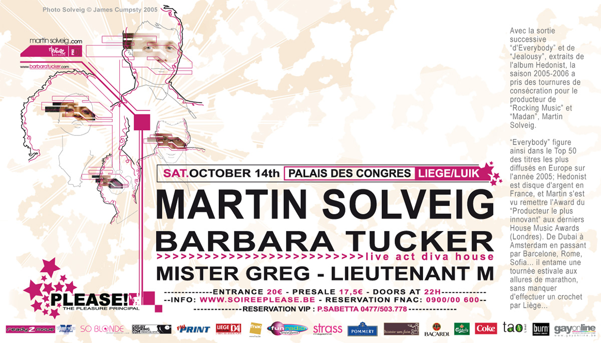 Advertising for an event with Martin Solveig and Barbara Tuc