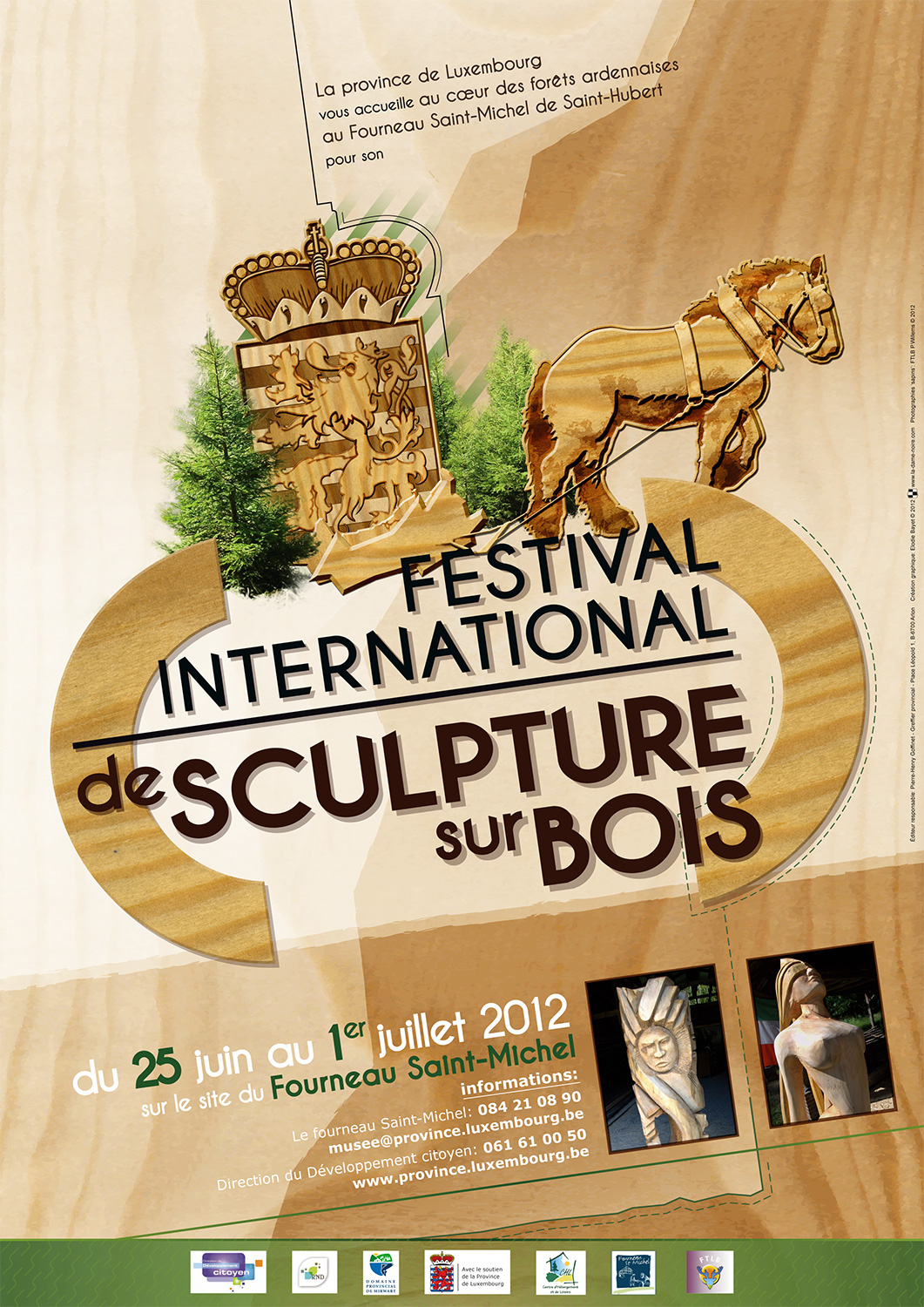 Poster of wood carving festival in Saint-Hubert